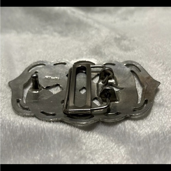 St. Justin Mermaid Purse Pewter Belt Buckle Embossed Open Weave For 1.5” Belt - Picture 2 of 4